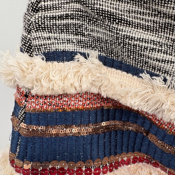 Anthropologie Moulinette Soeurs Erine Sequin Fringe Tweed Skirt Size 6 - Picture 12 of 15
